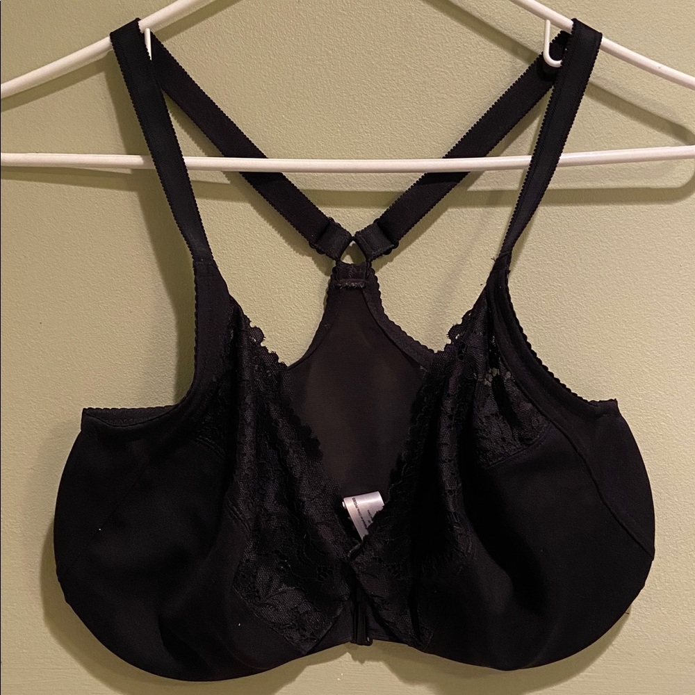 🩷Delimira Underwire Lace Front Open Unpadded Sexy Racerback Mesh Bra size 34F